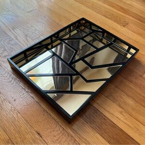 Nate Berkus Black and Gold Mirror Geometric Tray
